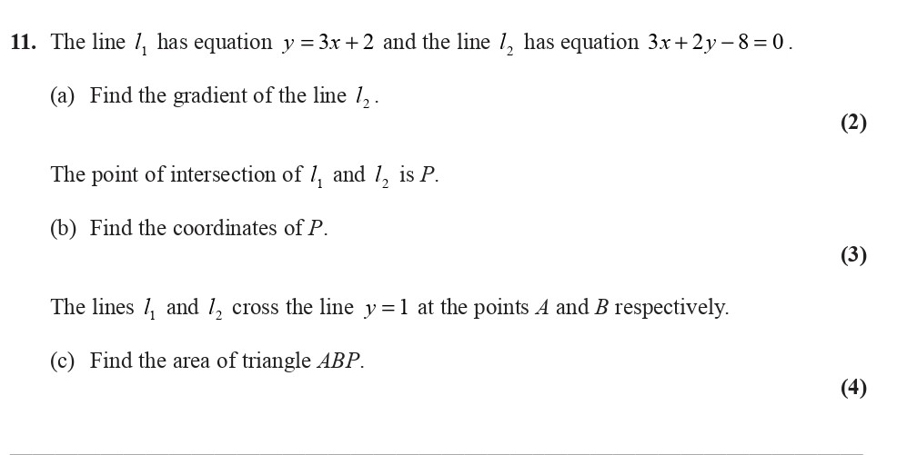 The-line-\(-l_1-\)-has-equation-\(-y-=-3x-+-2-\)-and-the-line-\(-l_2-\)-has-equation-\(-3x-+-2y---8-=-0-\)-Edexcel-A-Level Maths Pure-Question 2-2007-Paper 2.png